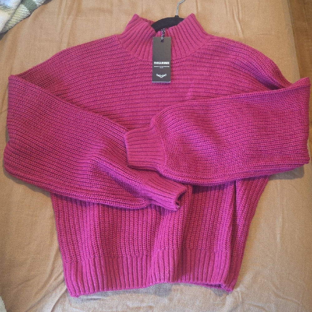 Treasure & Bond Fuchsia Turtleneck Sweater